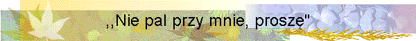 ,,Nie pal przy mnie, prosz"