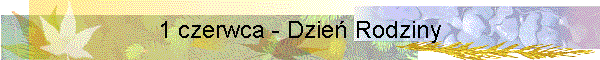 1 czerwca - Dzień Rodziny