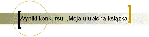 Wyniki konkursu ,,Moja ulubiona ksika"